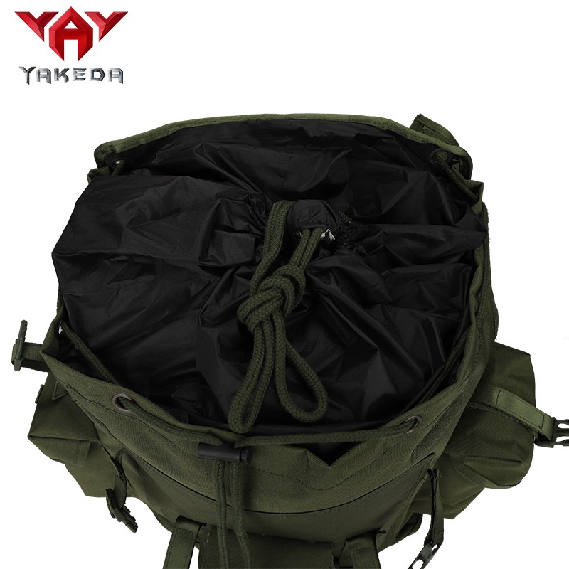 YAKEDA Großer Combat Field Pack, Wandern, Camping, Outdoor, robuste taktische Rucksacktasche mit Metall-Eisen-Außenrahmen
