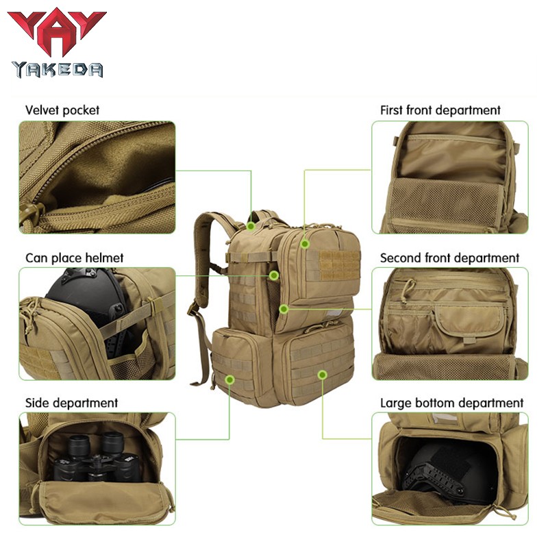 Yakeda Hochwertiger Stylist Camping robuster taktischer Armee-Ausrüstungsbeutel im Freien wasserdichter Sicherheitsrucksack taktischer Rucksack